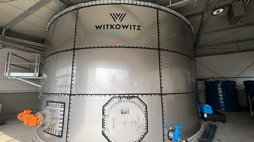 Elis Hydroanlage: Der Tank fasst 210 Kubikmeter Wasser Tank der Hydroanlage
