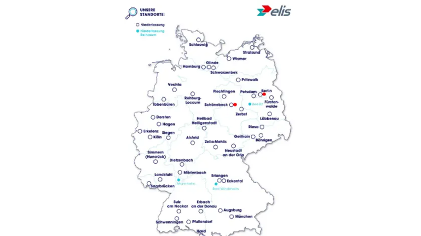 Deutschlandkarte mit beiden neuen Standorten nach Übernahme der LAROSÉ GmbH