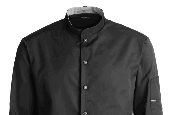 berufsbekleidung catering kochhemd schwarz-chambray-grau