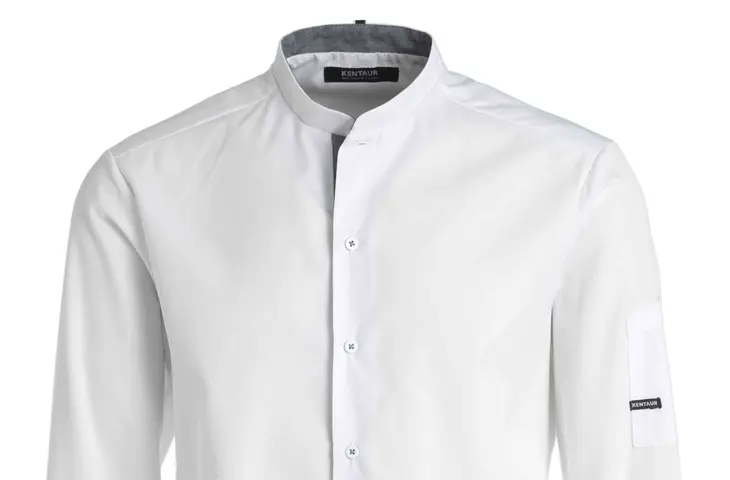 berufsbekleidung kochhemd weiss-chambray-grau