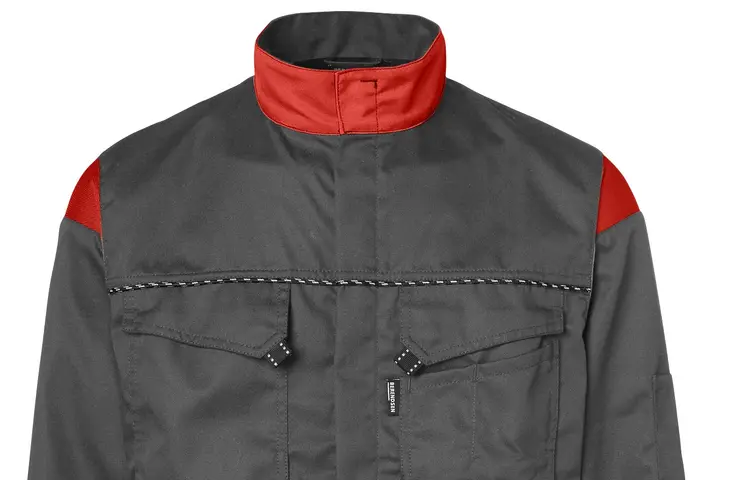 berufsbekleidung industrie bundjacke grau rot