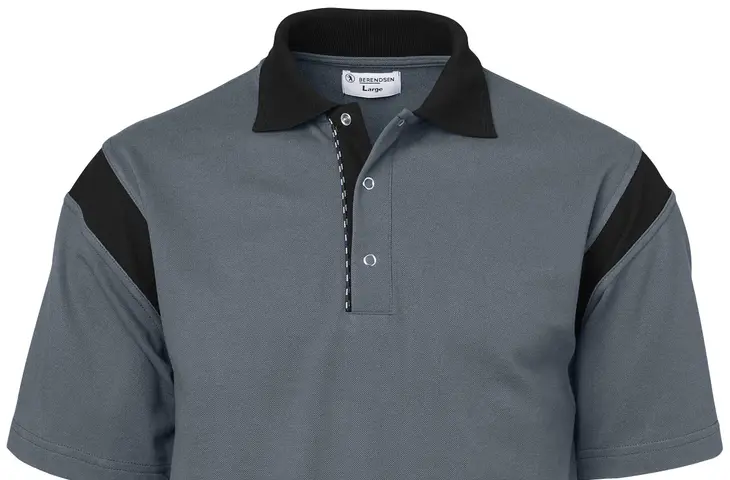 berufsbekleidung industrie poloshirt grau-schwarz
