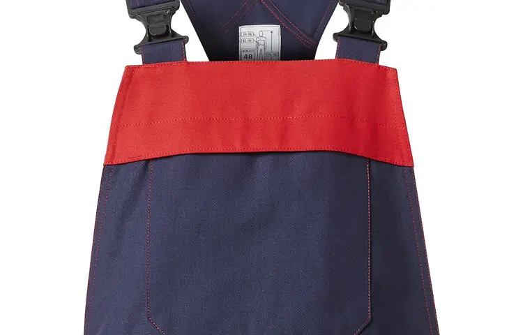 berufsbekleidung psa schweisserschutz latzhose marine-rot flamepro