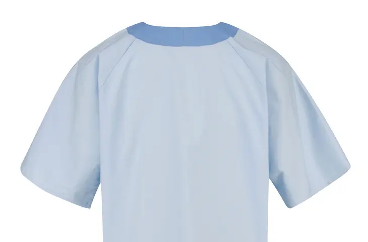 Patientenhemd geknöpft blau