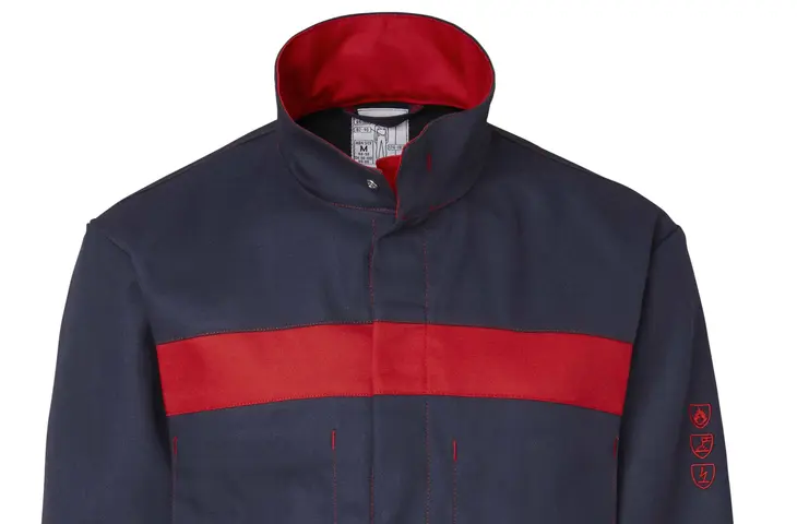 Berufsbekleidung Bundjacke marine-rot flammhemmend