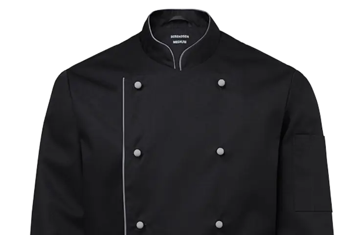Berufsbekleidung Catering Kochjacke schwarz mit Steckknöpfen