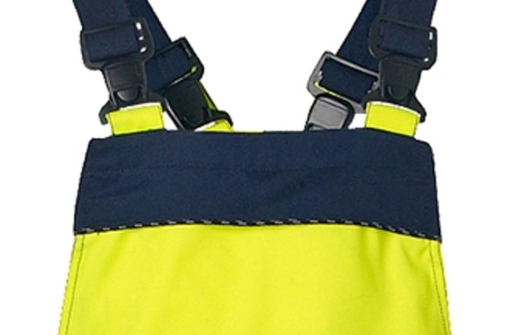 Berufsbekleidung Warnschutz 20471 Latzhose gelb marine