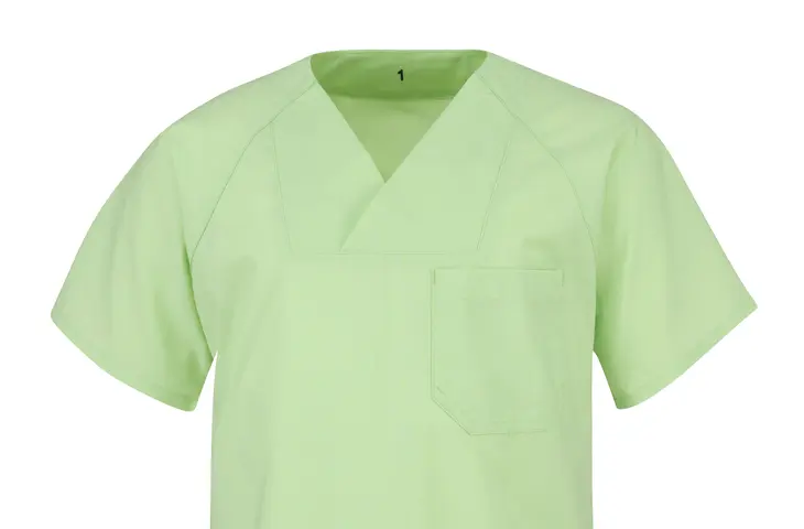 Tencel-Kasack für das Pflegepersonal Berufsbekleidung Kasack grün kurzarm
