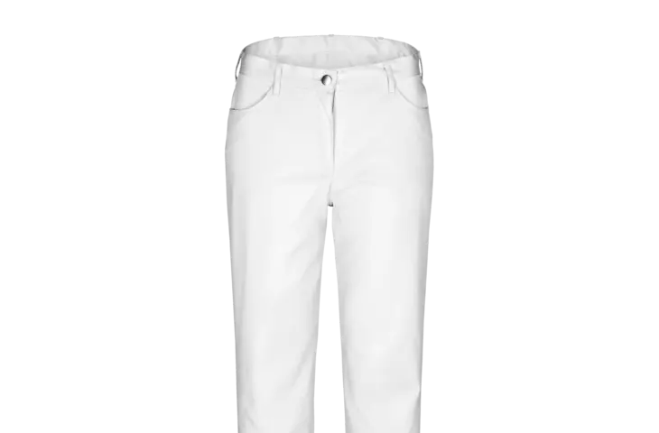 Weiße Stretch-Damenjeans Bild einer weißen Stretch-Damenjeans