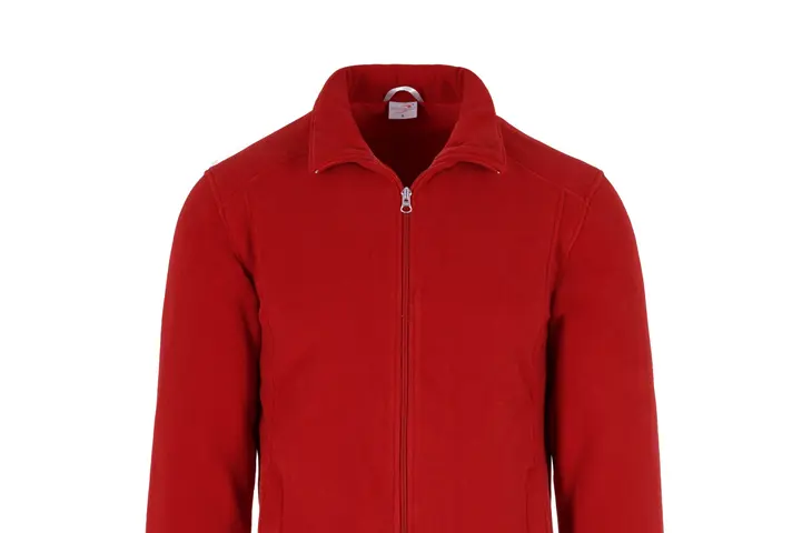 Bild einer roten Herren Fleecejacke