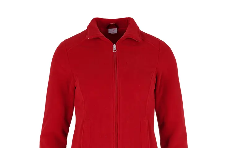 Bild einer roten Damen Fleecejacke