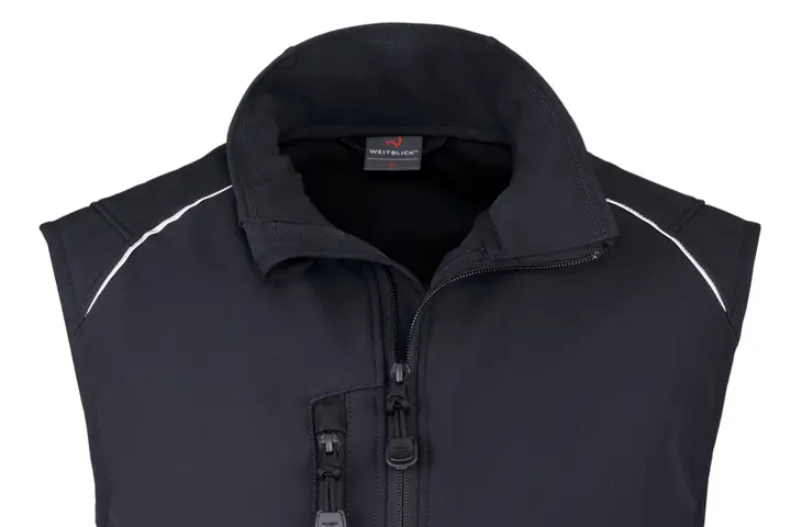 Bild der Softshellweste in schwarz