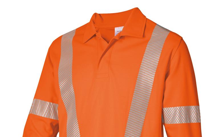 Berufsbekleidung langarm Warnschutz Poloshirts in highvis orange