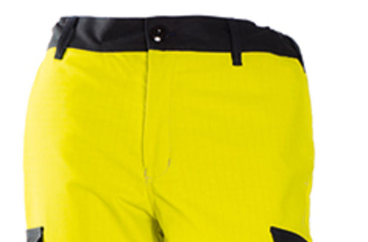 Berufsbekleidung Warnschutz Bundhose in hivis gelb-marine