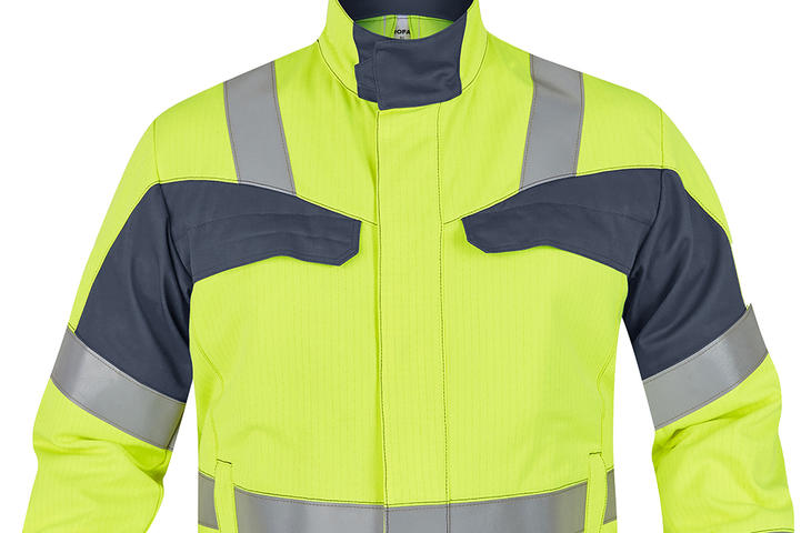 Berufsbekleidung Warnschutz Jacke in highvis gelb-anthrazit