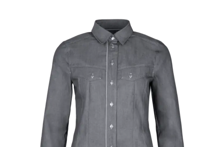 Berufsbekleidung Bluse mit angedeutet Brusttaschen in Denim Schwarz