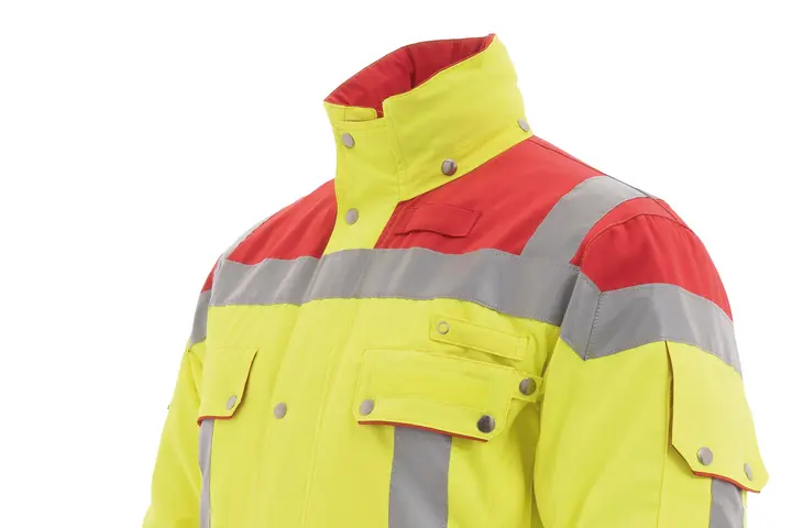 Hardshelljacke für Rettungsdienste, highvis gelb-rot