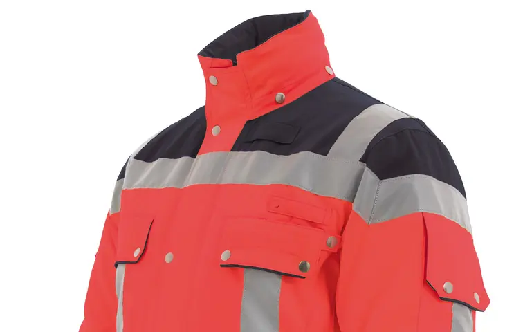 Hardshelljacke für Rettungsdienste, highvis rot-marine 