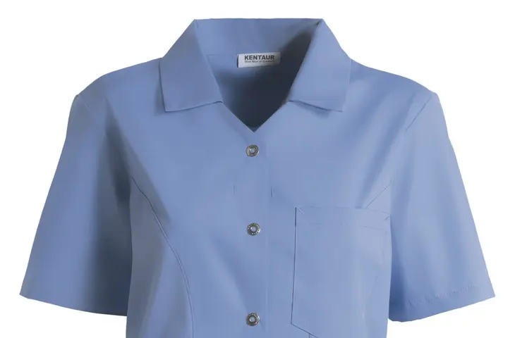 Kurzarm Damenkasack, hellblau