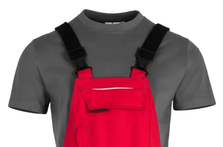 Latzhose Greybull 2.0 Kollektion in rot-schwarz