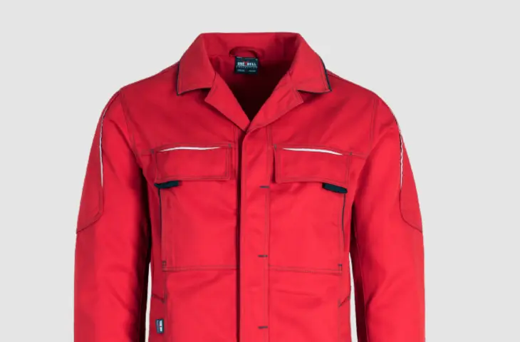 Mantel / Kittel in rot-schwarz aus der Greybull 2.0. Kollektion