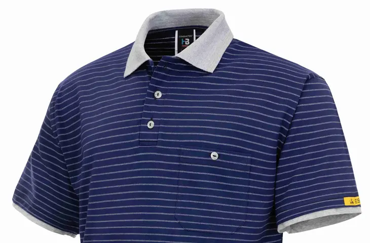 ESD-Conductex Poloshirt in marine-grau