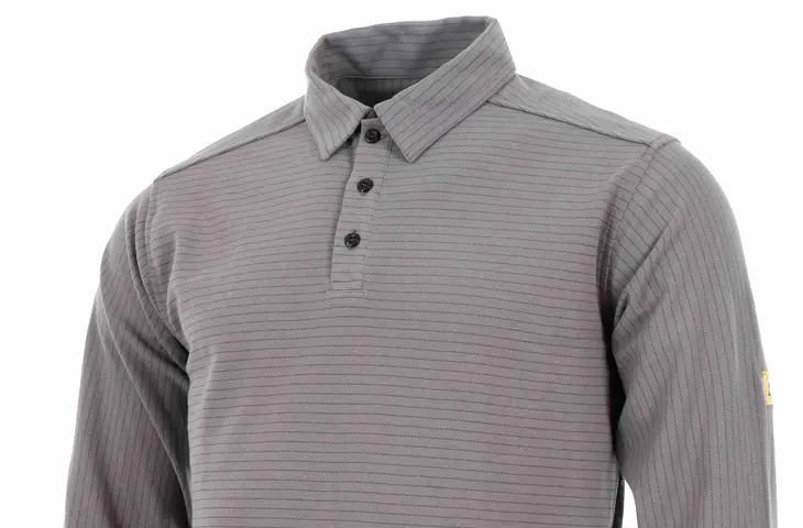 ESD Pique Langarmpoloshirt in hellgrau von Alsico