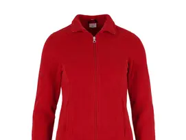 Bild einer roten Damen Fleecejacke