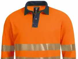 Berufsbekleidung Multinorm Poloshirt langarm orange/marine