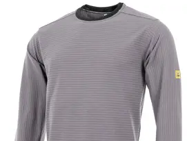 ESD Pique Langarmshirt in hellgrau von Alsico