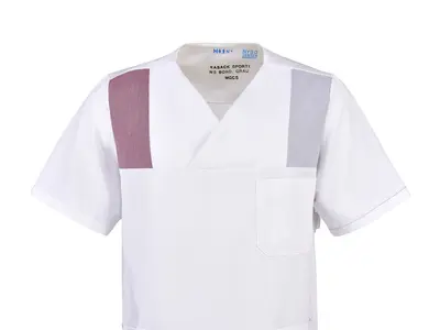 Berufsbekleidung Kasack Pflegepersonal Weiss Bordeaux