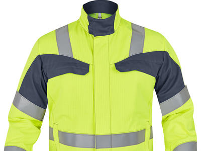 Berufsbekleidung Warnschutz Jacke in highvis gelb-anthrazit