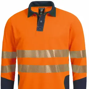 Berufsbekleidung Multinorm Poloshirt langarm orange/marine