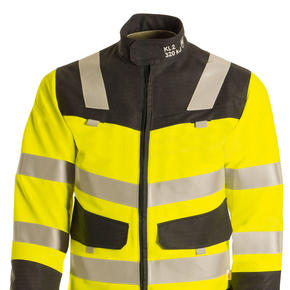 Berufsbekleidung Warnschutz Jacke gelb-marine