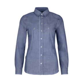 Berufsbekleidung Bluse mit angedeutet Brusttaschen in Denim Blau