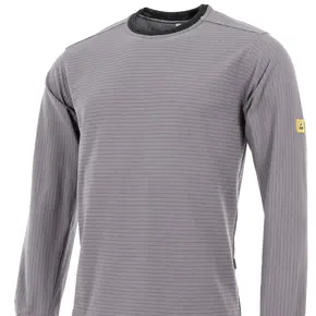 ESD Pique Langarmshirt in hellgrau von Alsico