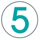 Eine 5 in einem grauen Kreis